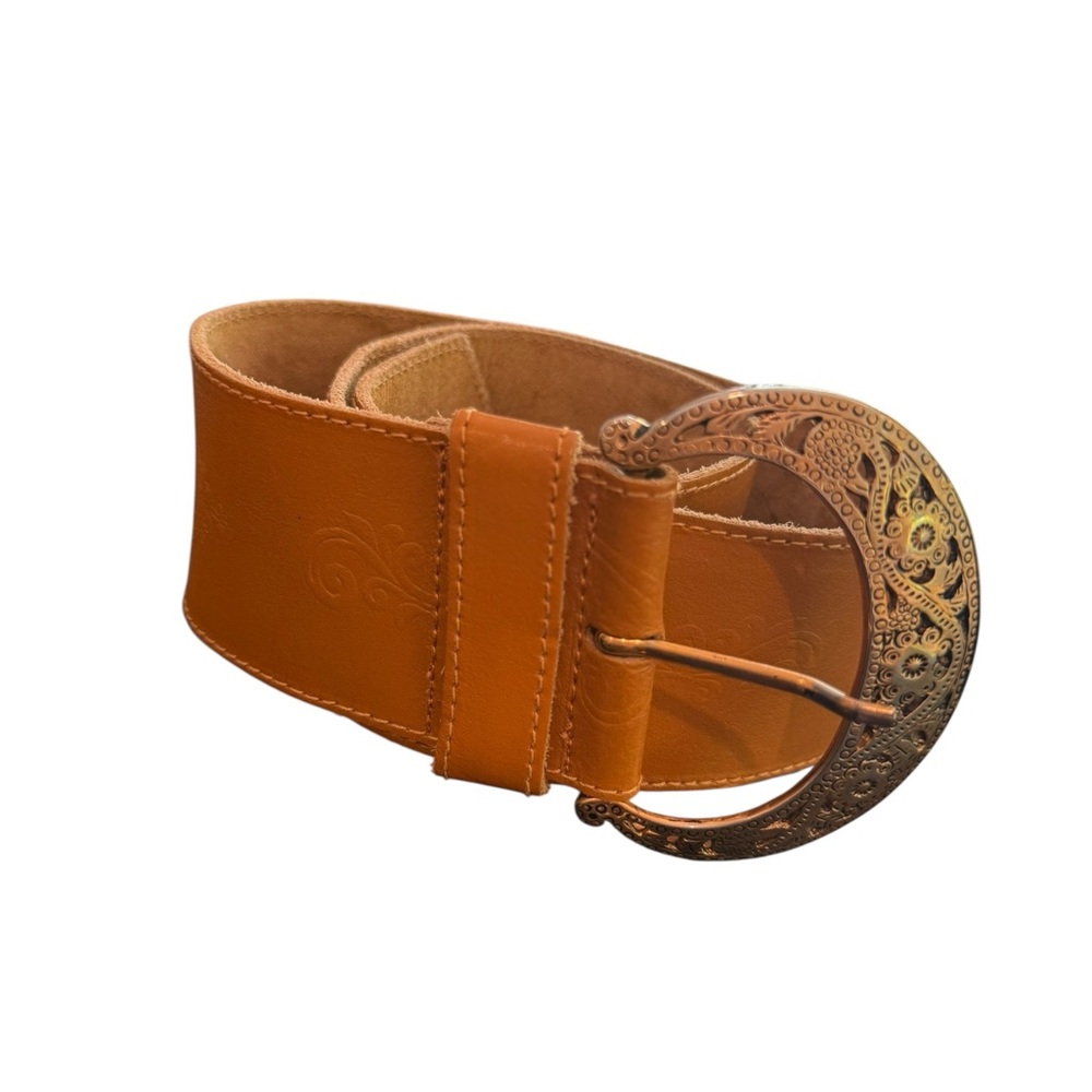 Statement belt by Axcess made in Italy genuine leather Western esque - Picture 8 of 9